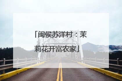 闽侯苏洋村：茉莉花开富农家