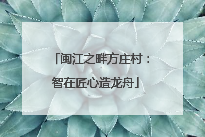 闽江之畔方庄村：智在匠心造龙舟
