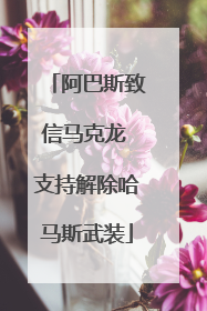阿巴斯致信马克龙 支持解除哈马斯武装