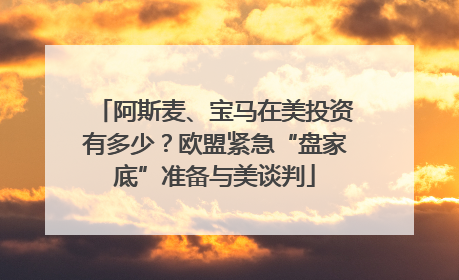 阿斯麦、宝马在美投资有多少？欧盟紧急“盘家底”准备与美谈判
