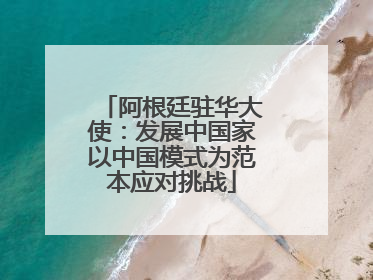 阿根廷驻华大使：发展中国家以中国模式为范本应对挑战