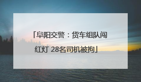 阜阳交警：货车组队闯红灯 28名司机被拘