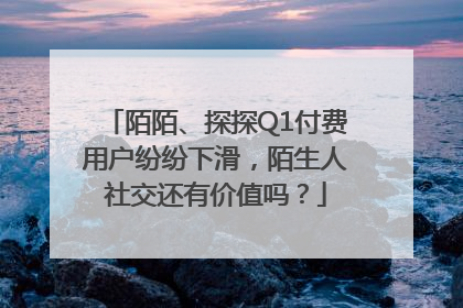 陌陌、探探Q1付费用户纷纷下滑，陌生人社交还有价值吗？