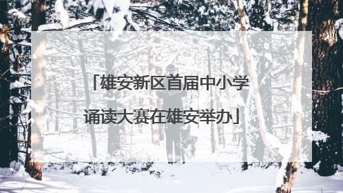 雄安新区首届中小学诵读大赛在雄安举办