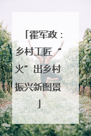 霍军政：乡村工匠“火”出乡村振兴新图景