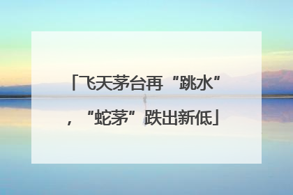 飞天茅台再“跳水”，“蛇茅”跌出新低