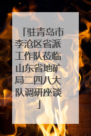 驻青岛市李沧区省派工作队莅临山东省地矿局二四八大队调研座谈