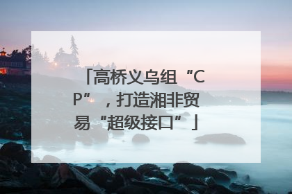 高桥义乌组“CP”，打造湘非贸易“超级接口”
