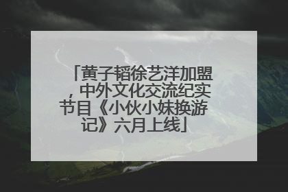 黄子韬徐艺洋加盟，中外文化交流纪实节目《小伙小妹换游记》六月上线