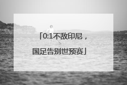 0:1不敌印尼，国足告别世预赛