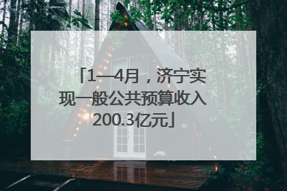 1—4月，济宁实现一般公共预算收入200.3亿元