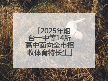 2025年烟台一中等14所高中面向全市招收体育特长生