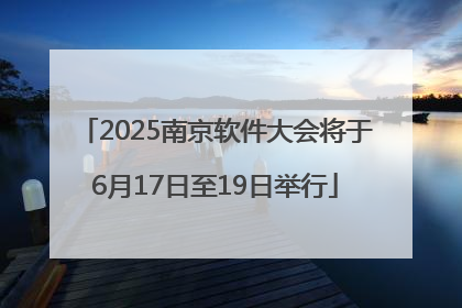 2025南京软件大会将于6月17日至19日举行