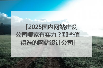 2025国内网站建设公司哪家有实力？那些值得选的网站设计公司