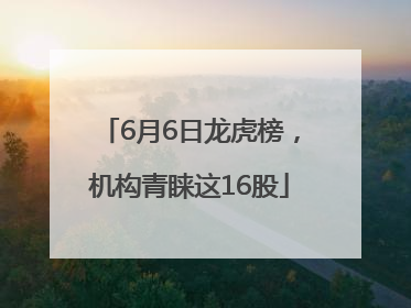6月6日龙虎榜，机构青睐这16股