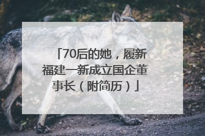 70后的她，履新福建一新成立国企董事长（附简历）