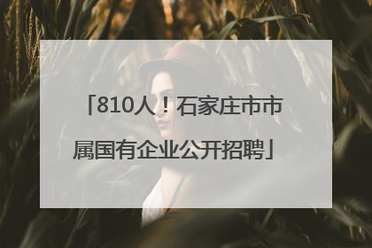 810人！石家庄市市属国有企业公开招聘