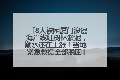 8人被困厦门浪漫海岸线红树林淤泥，潮水还在上涨！当地紧急救援全部脱困