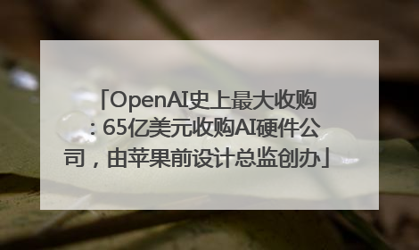 OpenAI史上最大收购：65亿美元收购AI硬件公司，由苹果前设计总监创办